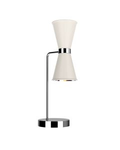 Hyde 2 Light Table Lamp Polished Chrome and Coconut