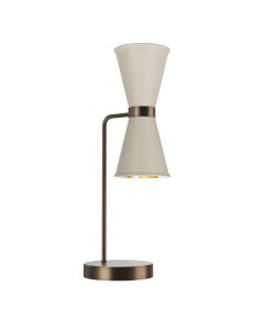 Hyde 2 Light Table Lamp Antique Brass and Cotswold Cream