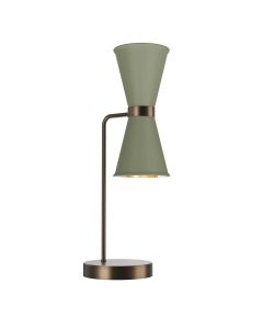Hyde 2 Light Table Lamp Antique Brass and Sage Green