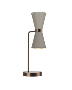 Hyde 2 Light Table Lamp Antique Brass and Powder Grey