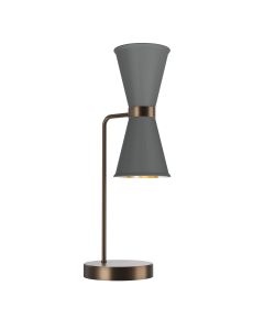 Hyde 2 Light Table Lamp Antique Brass and Lead Grey