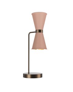 Hyde 2 Light Table Lamp Antique Brass and Blush Pink