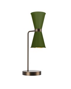 Hyde 2 Light Table Lamp Antique Brass and Juniper Green