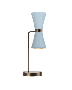 Hyde 2 Light Table Lamp Antique Brass and Amalfi Blue