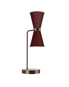 Hyde 2 Light Table Lamp Antique Brass and Aubergine