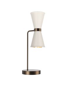 Hyde 2 Light Table Lamp Antique Brass and Coconut