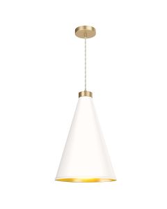 Hyde Single Pendant Butter Brass and Arctic White