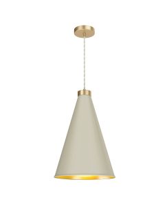 Hyde Single Pendant Butter Brass and Pebble