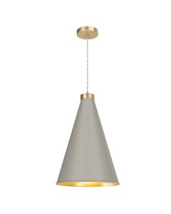 Hyde Single Pendant Butter Brass and Powder Grey