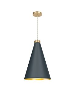 Hyde Single Pendant Butter Brass and Smoke Blue
