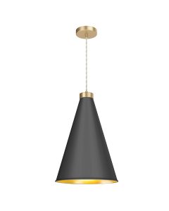 Hyde Single Pendant Butter Brass and Black