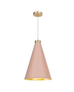 Hyde Single Pendant Butter Brass and Blush Pink