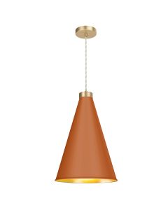 Hyde Single Pendant Butter Brass and Marmalade