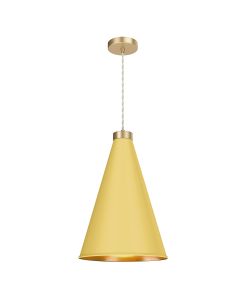 Hyde Single Pendant Butter Brass and Lemondrop