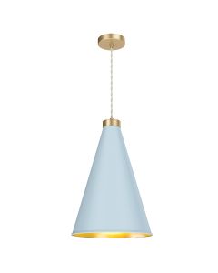 Hyde Single Pendant Butter Brass and Amalfi Blue