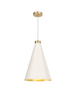 Hyde Single Pendant Butter Brass and Coconut