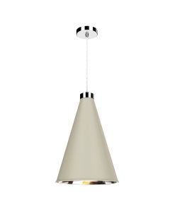 Hyde Single Pendant Polished Chrome and Pebble
