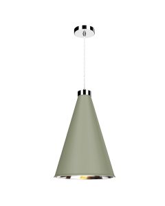 Hyde Single Pendant Polished Chrome and Sage Green