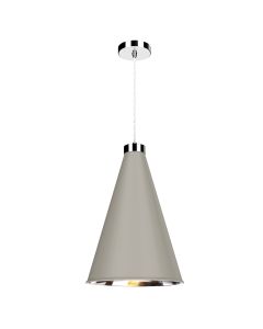 Hyde Single Pendant Polished Chrome and Powder Grey