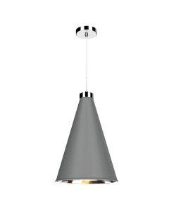 Hyde Single Pendant Polished Chrome and Lead Grey