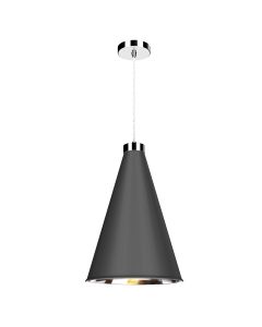 Hyde Single Pendant Polished Chrome and Black