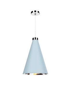 Hyde Single Pendant Polished Chrome and Amalfi Blue