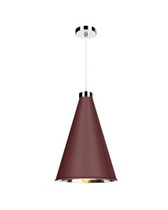Hyde Single Pendant Polished Chrome and Aubergine