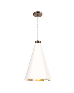Hyde Single Pendant Antique Brass and Arctic White
