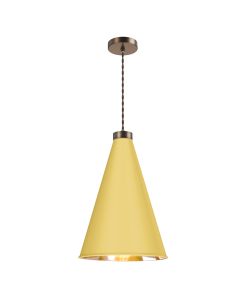 Hyde Single Pendant Antique Brass and Lemondrop