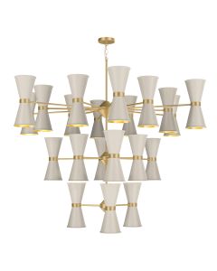 Hyde 42 Light Pendant Butter Brass and Cotswold Cream