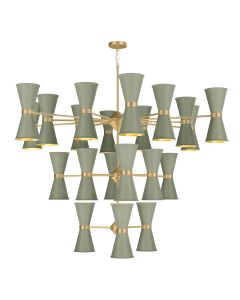 Hyde 42 Light Pendant Butter Brass and Sage Green
