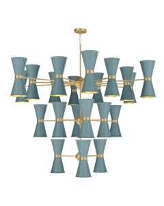 Hyde 42 Light Pendant Butter Brass and River Blue