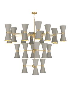 Hyde 42 Light Pendant Butter Brass and Powder Grey