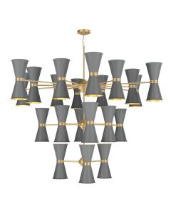 Hyde 42 Light Pendant Butter Brass and Lead Grey