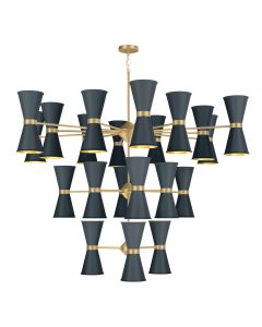 Hyde 42 Light Pendant Butter Brass and Smoke Blue