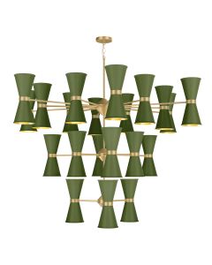 Hyde 42 Light Pendant Butter Brass and Juniper Green