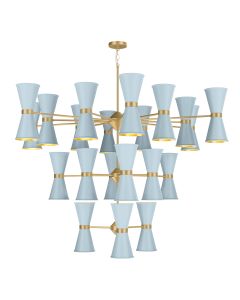 Hyde 42 Light Pendant Butter Brass and Amalfi Blue