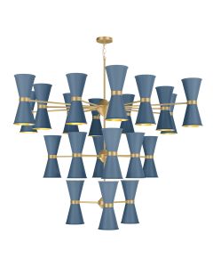 Hyde 42 Light Pendant Butter Brass and Persian Blue