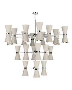 Hyde 42 Light Pendant Polished Chrome and Cotswold Cream