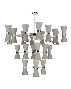 Hyde 42 Light Pendant Polished Chrome and Powder Grey