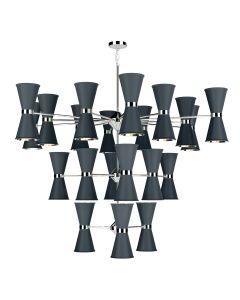 Hyde 42 Light Pendant Polished Chrome and Smoke Blue