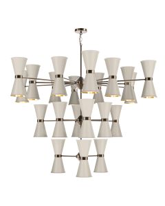 Hyde 42 Light Pendant Antique Brass and Cotswold Cream