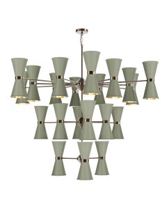 Hyde 42 Light Pendant Antique Brass and Sage Green