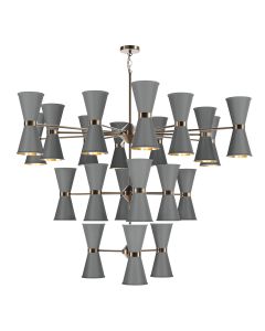 Hyde 42 Light Pendant Antique Brass and Lead Grey