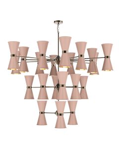 Hyde 42 Light Pendant Antique Brass and Blush Pink