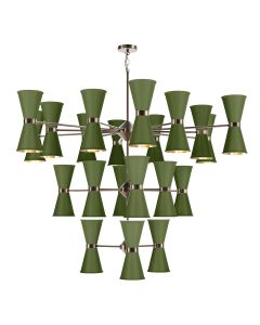 Hyde 42 Light Pendant Antique Brass and Juniper Green