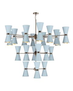 Hyde 42 Light Pendant Antique Brass and Amalfi Blue