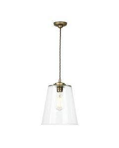 Ibsley Pendant Aged Brass and Glass