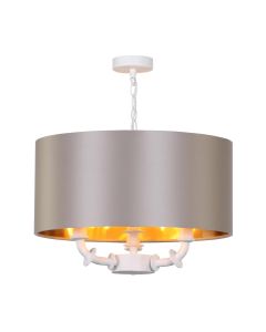 Icarus 3 Light Shadelier Matt White With Bespoke Shade