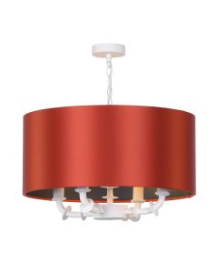 Icarus 4 Light Shadelier White With Bespoke Shade